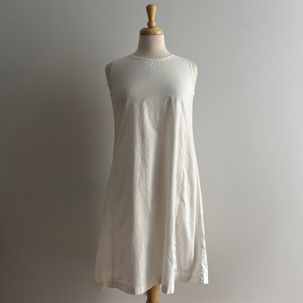 Vintage Antique White Cotton Nightgown French Seam Rustic Shift Dress